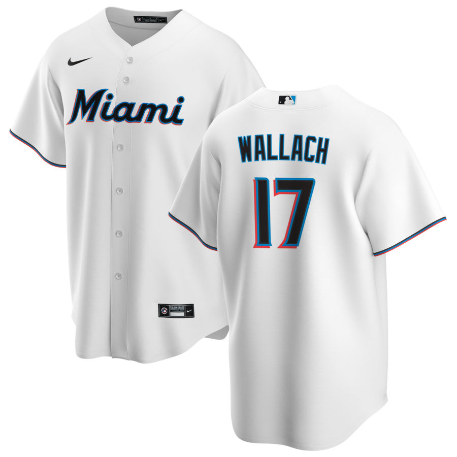 Nike Men #17 Chad Wallach Miami Marlins Baseball Jerseys Sale-White